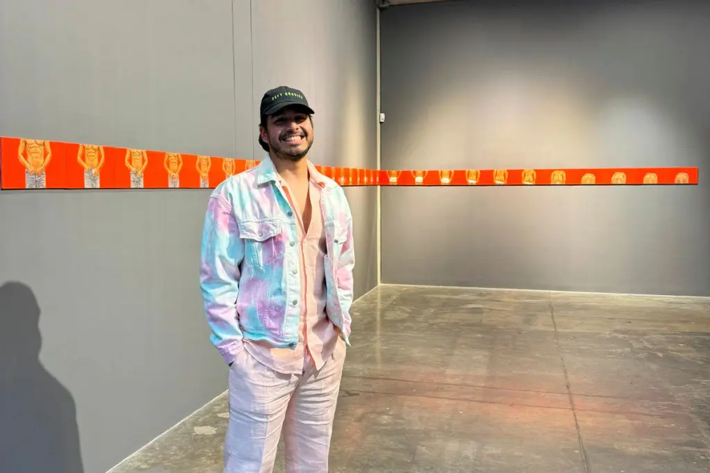 Nicolás Beltrán en la inauguración de 'Burundanga'. Foto de Sofía Moreno / Cortesía galería LGM