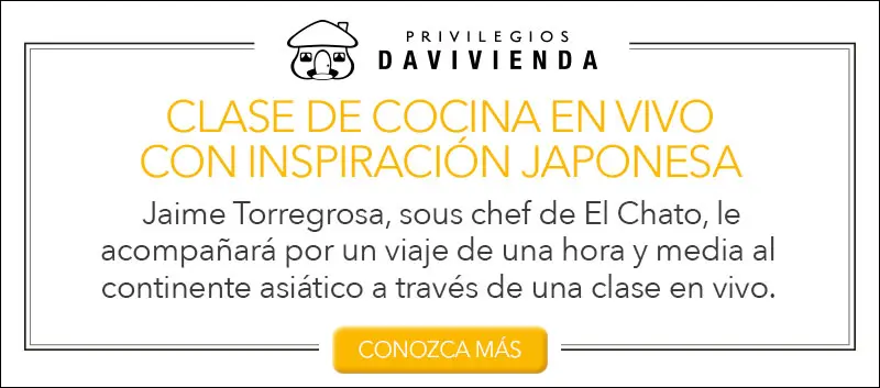 Clase de cocina en vivo con inspiración del Japón y Privilegios Davivienda