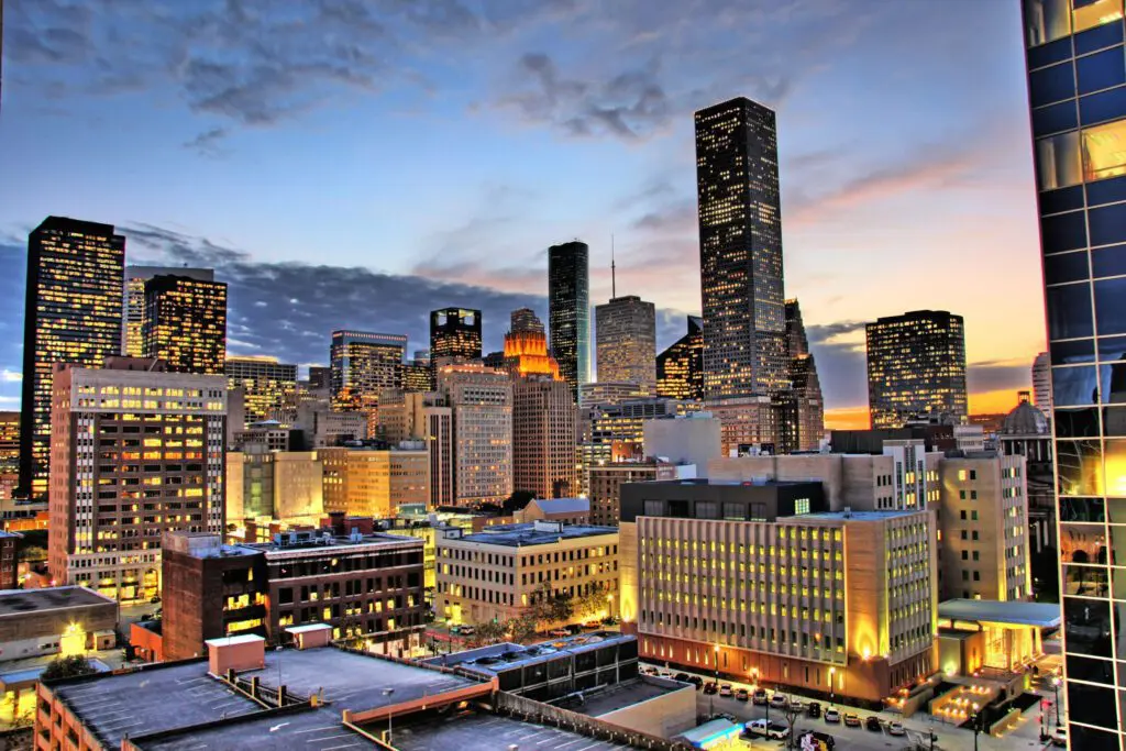 Houston skyline at night