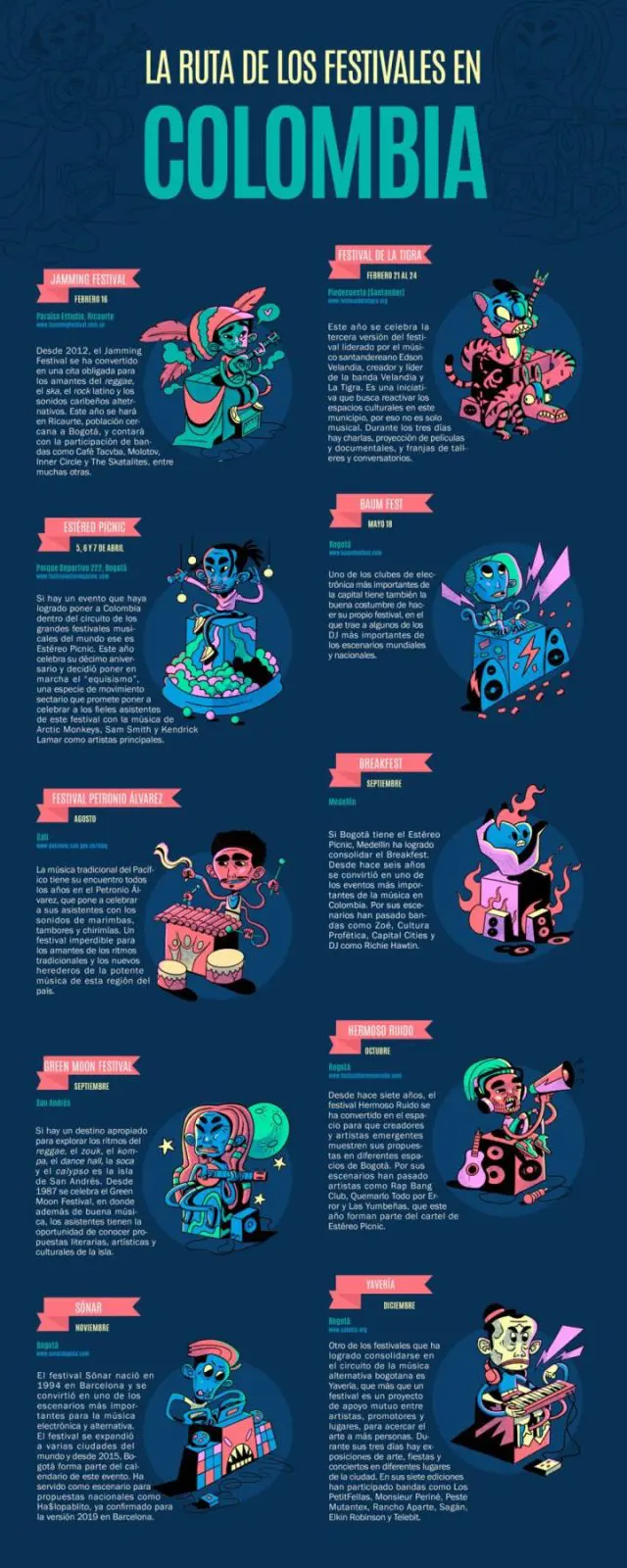 La ruta de los festivales en Colombia La ruta de los festivales en Colombia