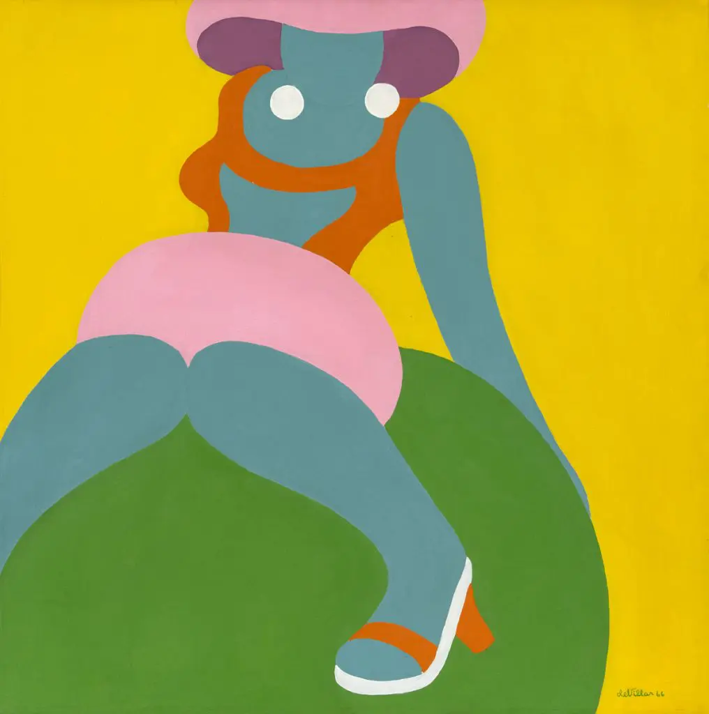 Obra: María Tomasa la Resbalosa sufrió un desmayo cuando el temblor. 1966. Acrilico sobre lienzo. Fotos Óscar Monsalve. Cortesía Galería La Casita