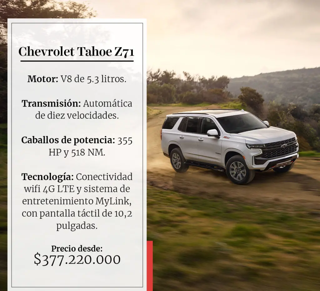 Traverse rs y tahoe z71: dos camionetas de lujo para recorrer colombia