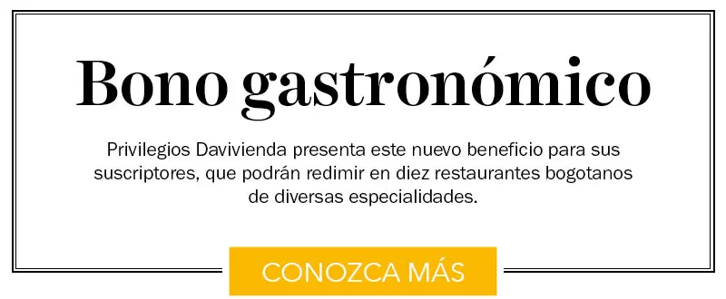 Así puede redimir su bono gastronómico para visitar 10 restaurantes en Bogotá Bono gastronómico