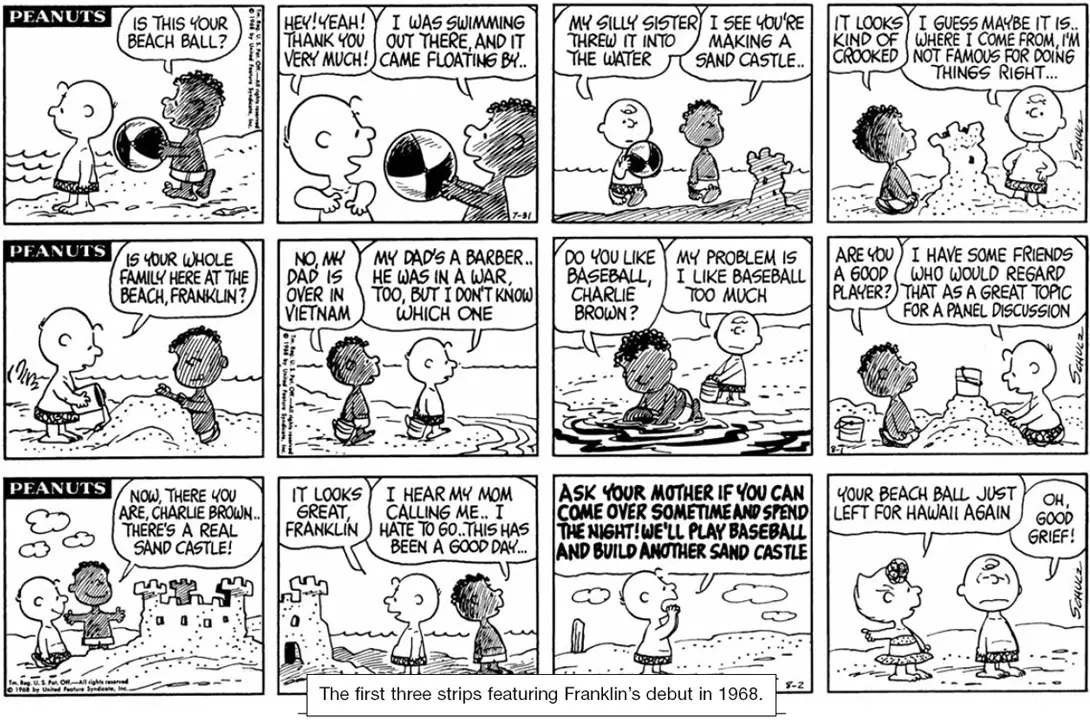 ¿sabía que charlie brown contribuyó a la lucha contra el racismo? Comic_fraklin_1090x720