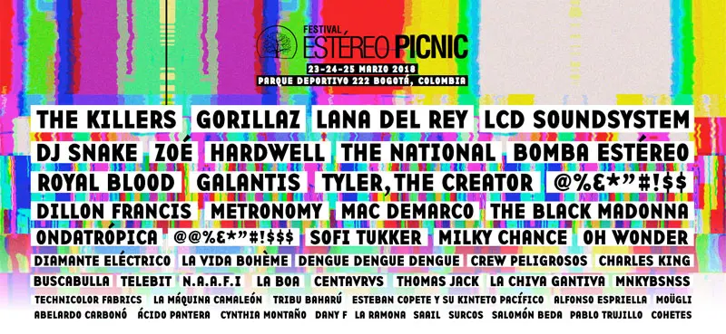 Vea el cartel oficial de Estéreo Picnic 2018