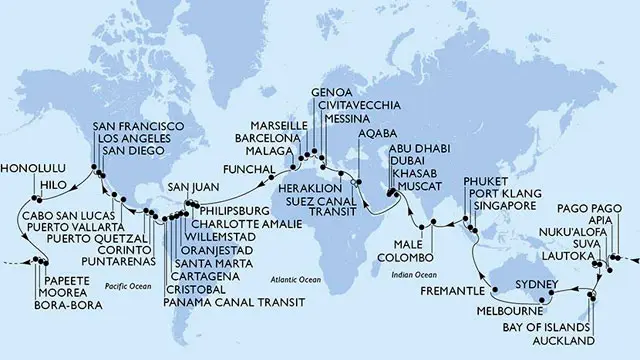 Recorra el mundo entero abordo de este crucero de lujo
