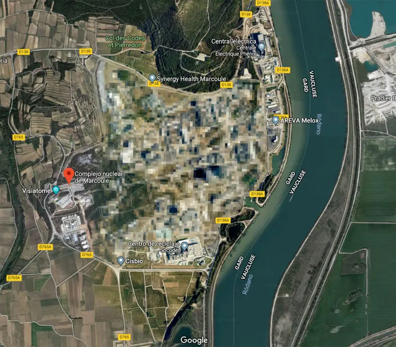 Centro nuclear, google maps