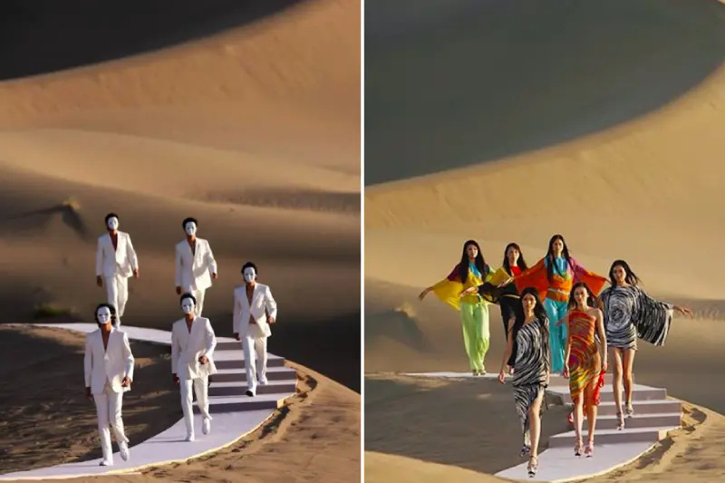 10 lugares asombrosos que se convirtieron en pasarelas de moda Desierto desfile
