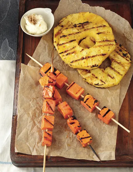 frutas a la parrilla