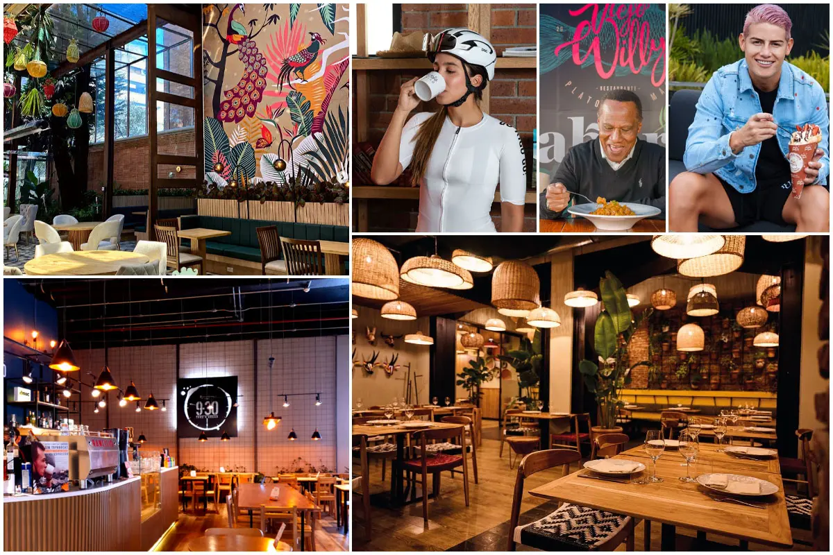 deportistas colombianos, restaurantes, cafés