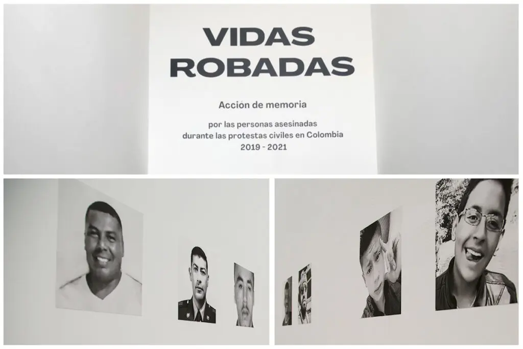 Vidas robadas: una acción de memoria de las protestas en colombia Vidas robadas
