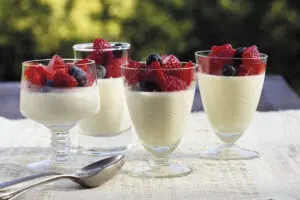 Panna cotta yogur griego