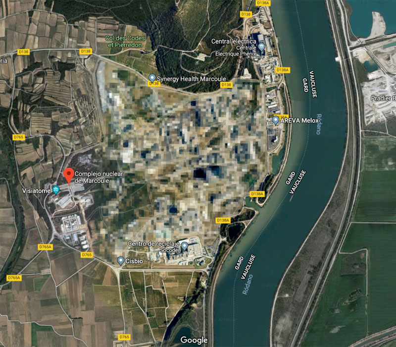 Centro nuclear, Google Maps