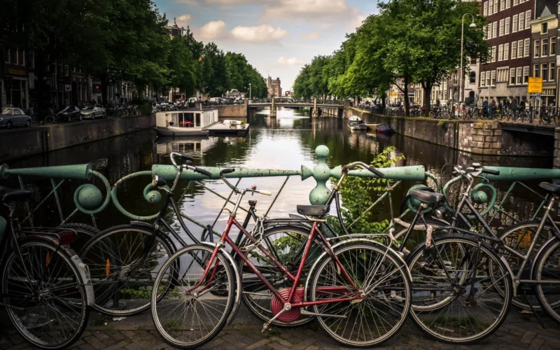 Un viaje en bicicleta entre los tulipanes de Holanda