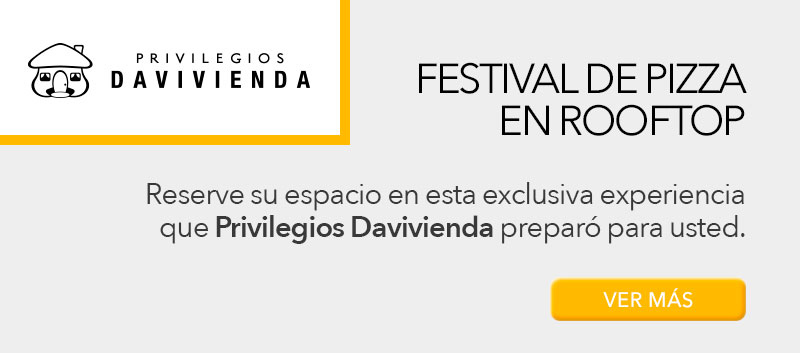 Pizza rooftop privilegios davivienda