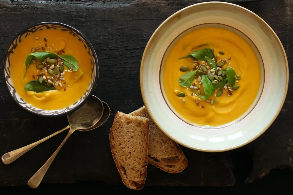 Receta de sopa de batata con leche de coco y espinaca baby