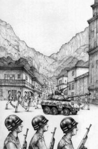 Viendo el fuego desde la terraza