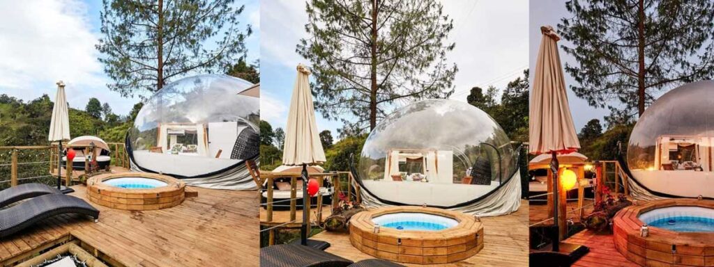 Glamping bubblesky, el retiro, antioquia, semana de receso