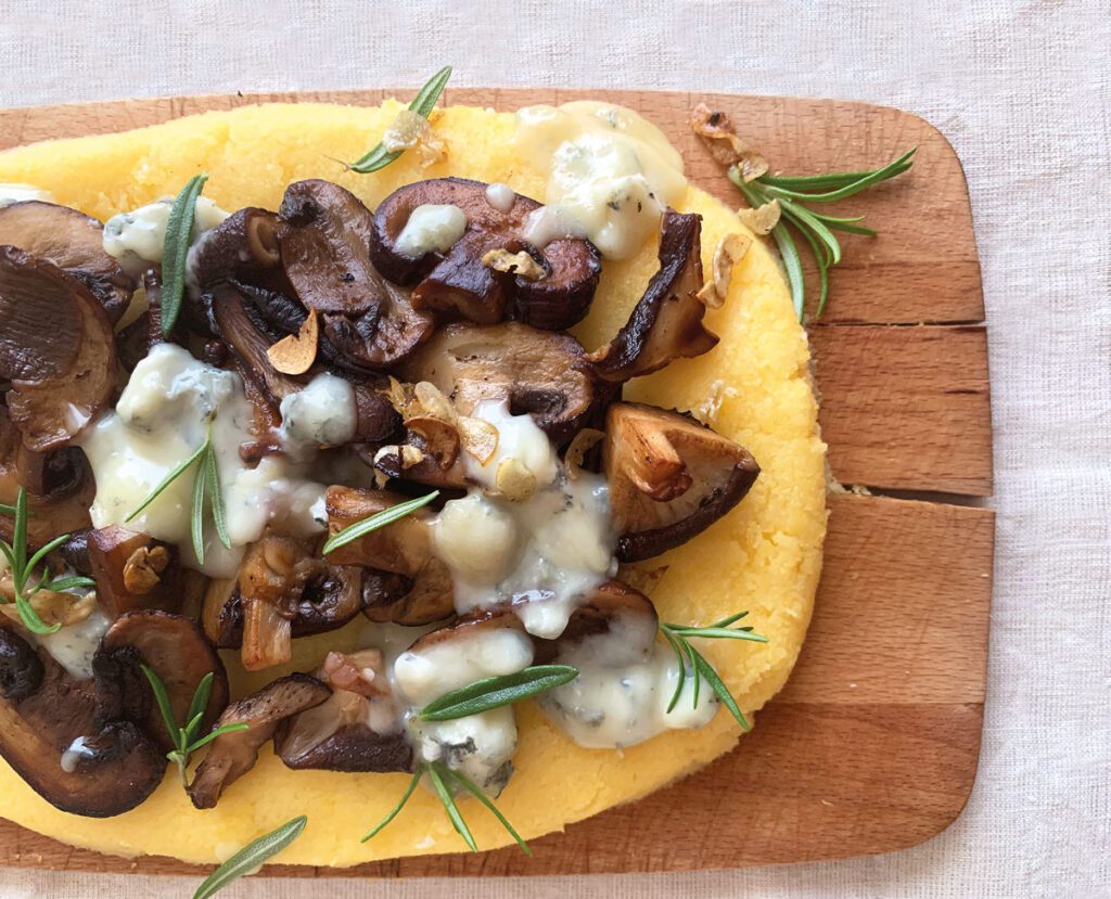 Receta: polenta con setas y queso azul Setas