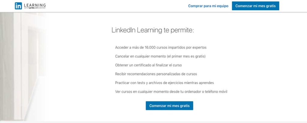 Linkedin learning, estudiar gratis