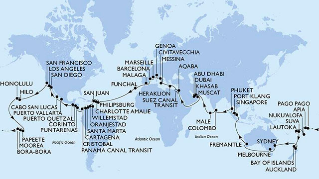 Recorra el mundo entero abordo de este crucero de lujo
