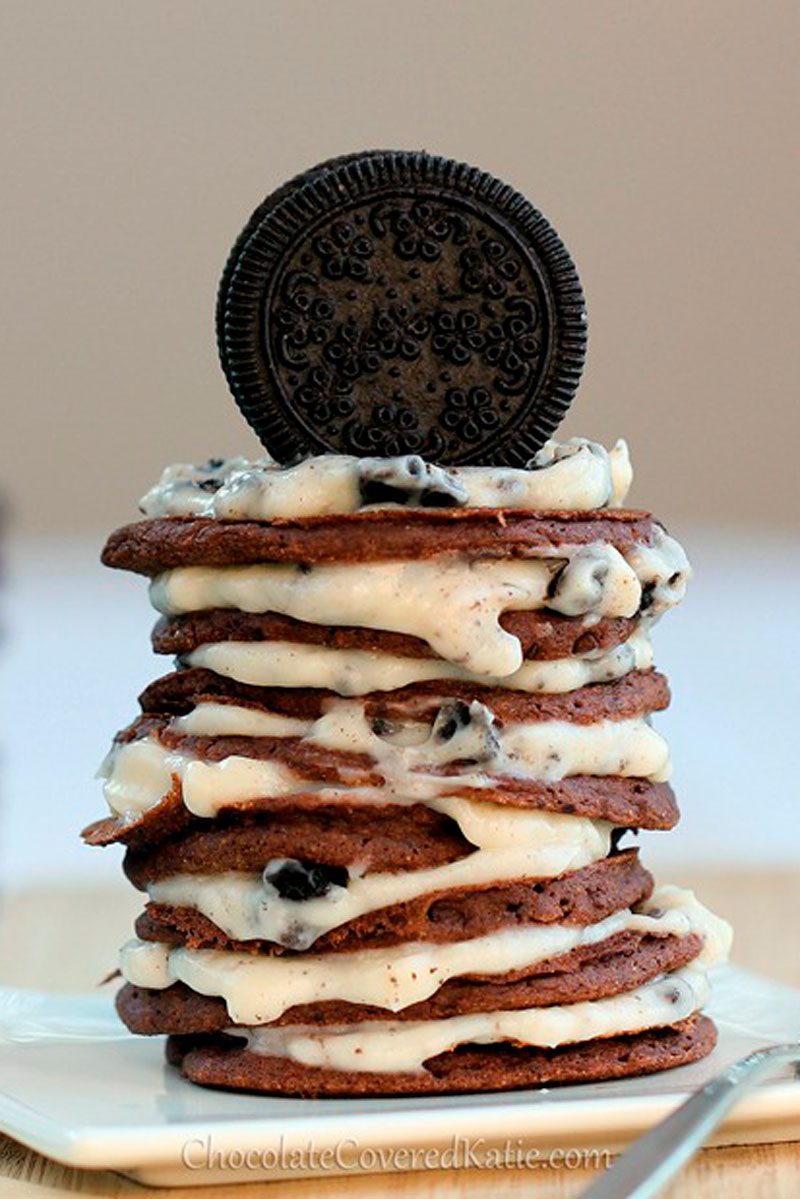7 recetas creativas para hacer pancakes caseros Pancake oreo