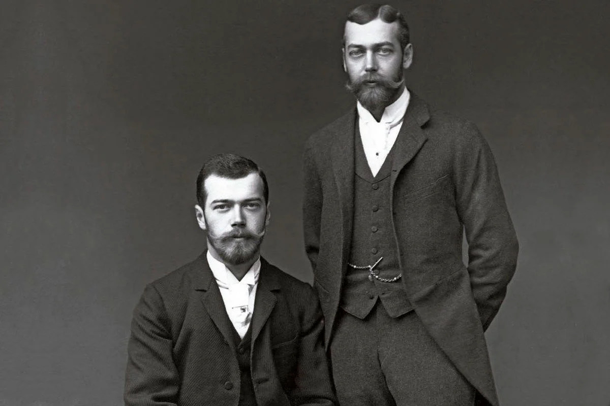 Nicolás II de Rusia, y Jorge V de Inglaterra.