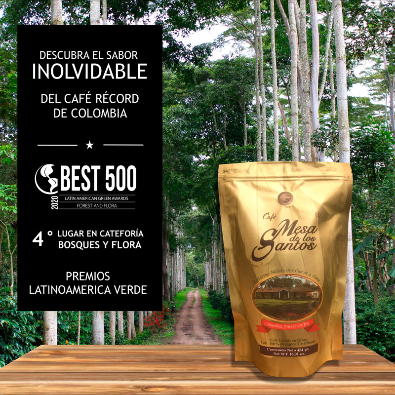 Café mesa de los santos, premio latinoamérica verde