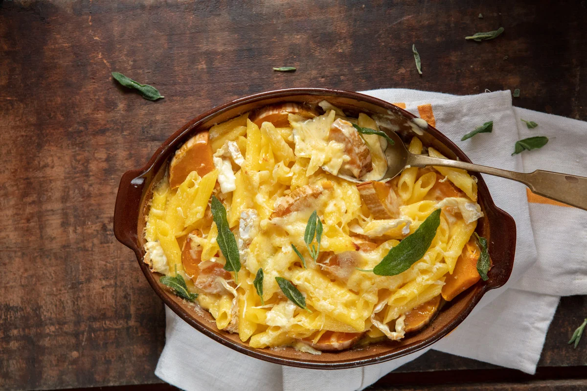 receta de pasta horneada con zapallo