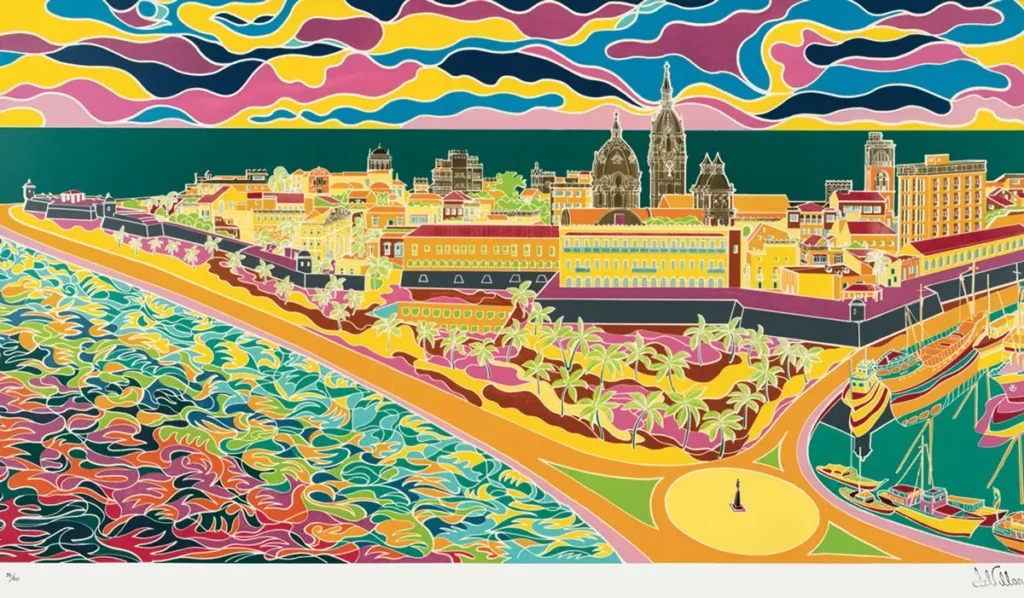 La Ciudad Heróica, 1989. Serigrafía sobre papel. Hernando “Momo” del Villar